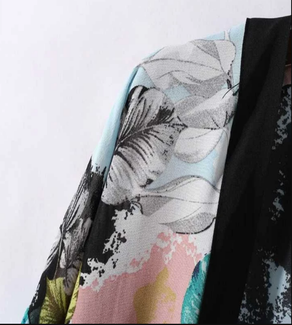 Boho Floral Printed Kimono