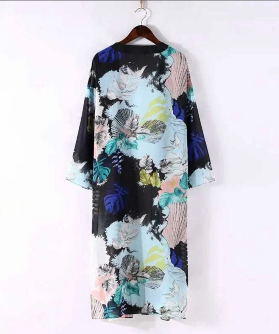 Boho Floral Printed Kimono