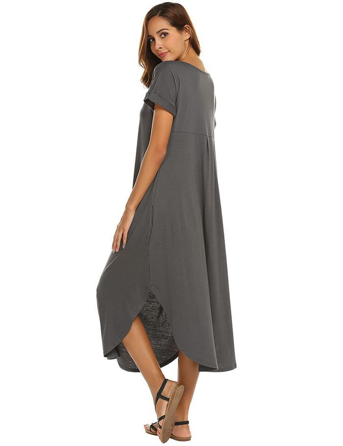 A-Line Loose Asymmetrical Hem Sleepshirt
