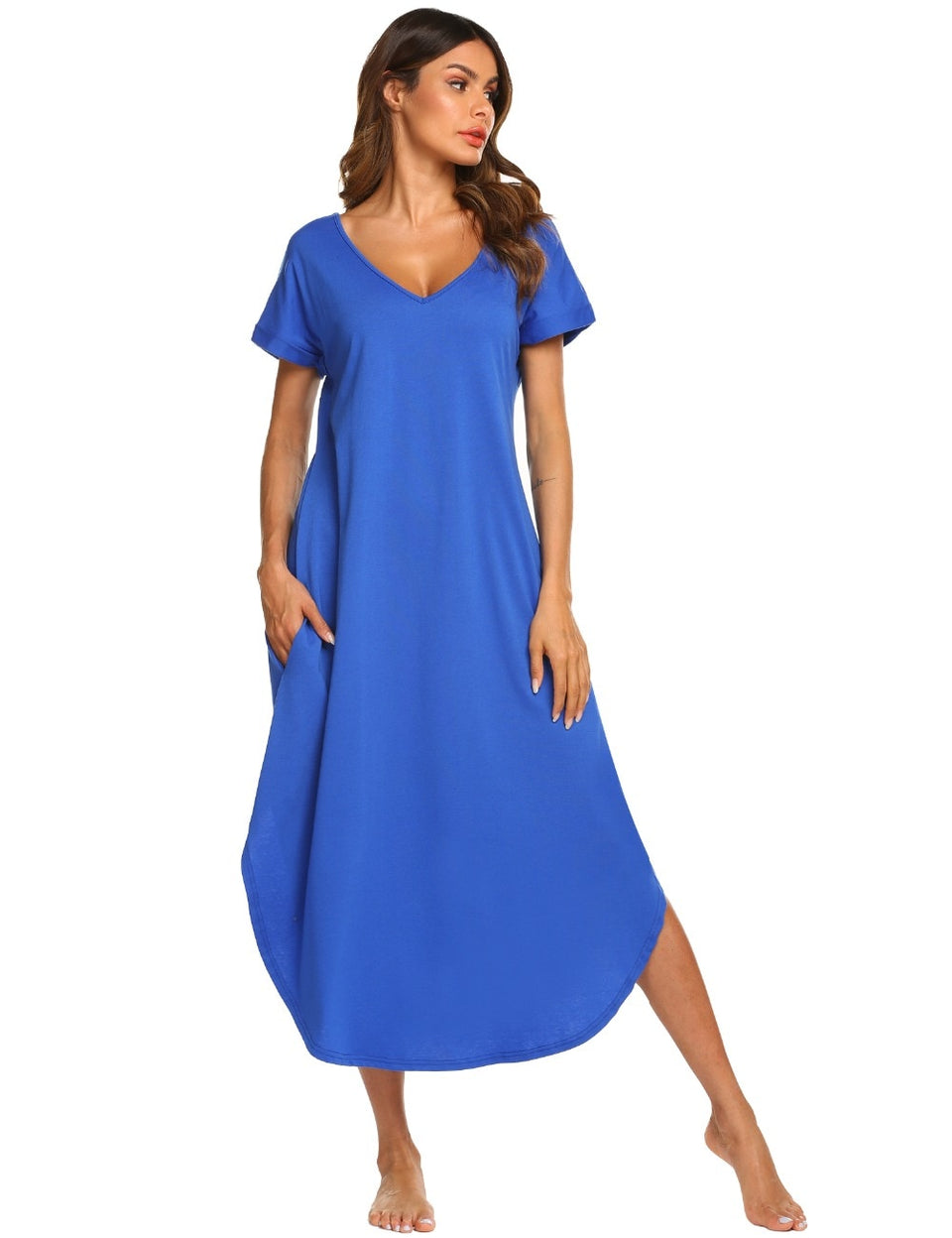 A-Line Loose Asymmetrical Hem Sleepshirt