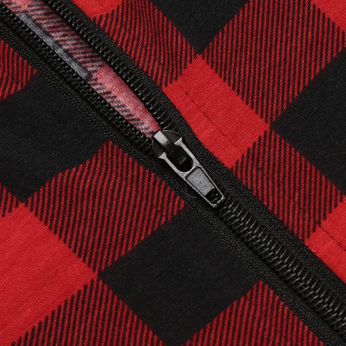 Plaid Zipper Pockets Sleepshirt