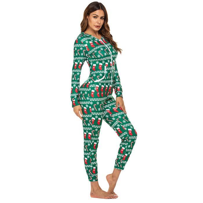 Christmas Onesies Long Sleeve O-Neck Printed Pajama