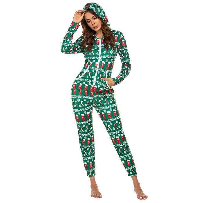 Christmas Onesies Long Sleeve O-Neck Printed Pajama