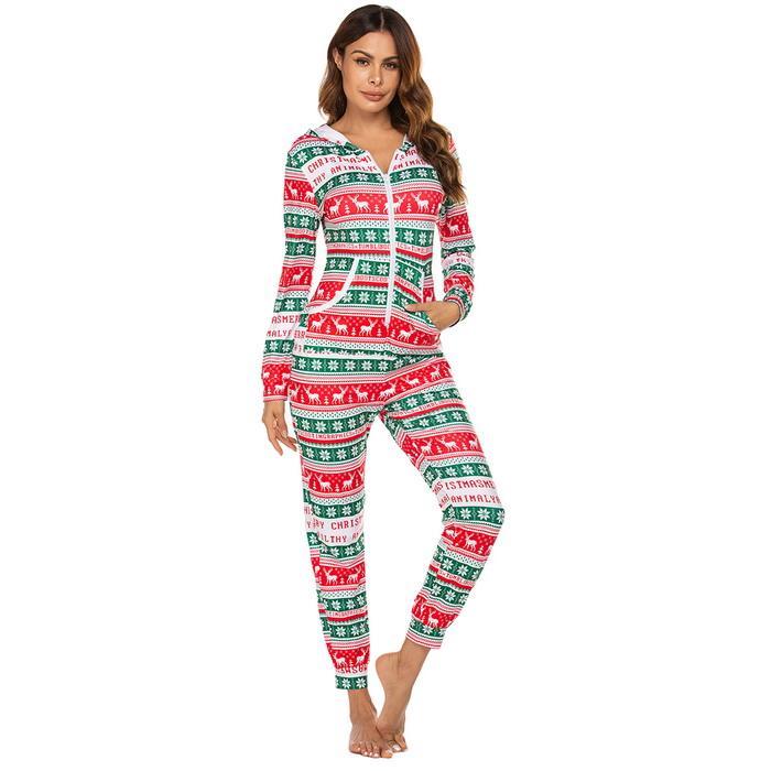 Christmas Onesies Long Sleeve O-Neck Printed Pajama