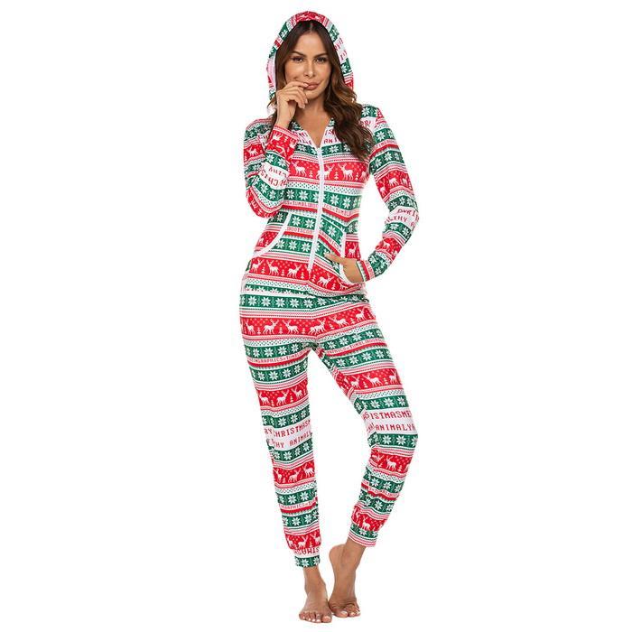 Christmas Onesies Long Sleeve O-Neck Printed Pajama