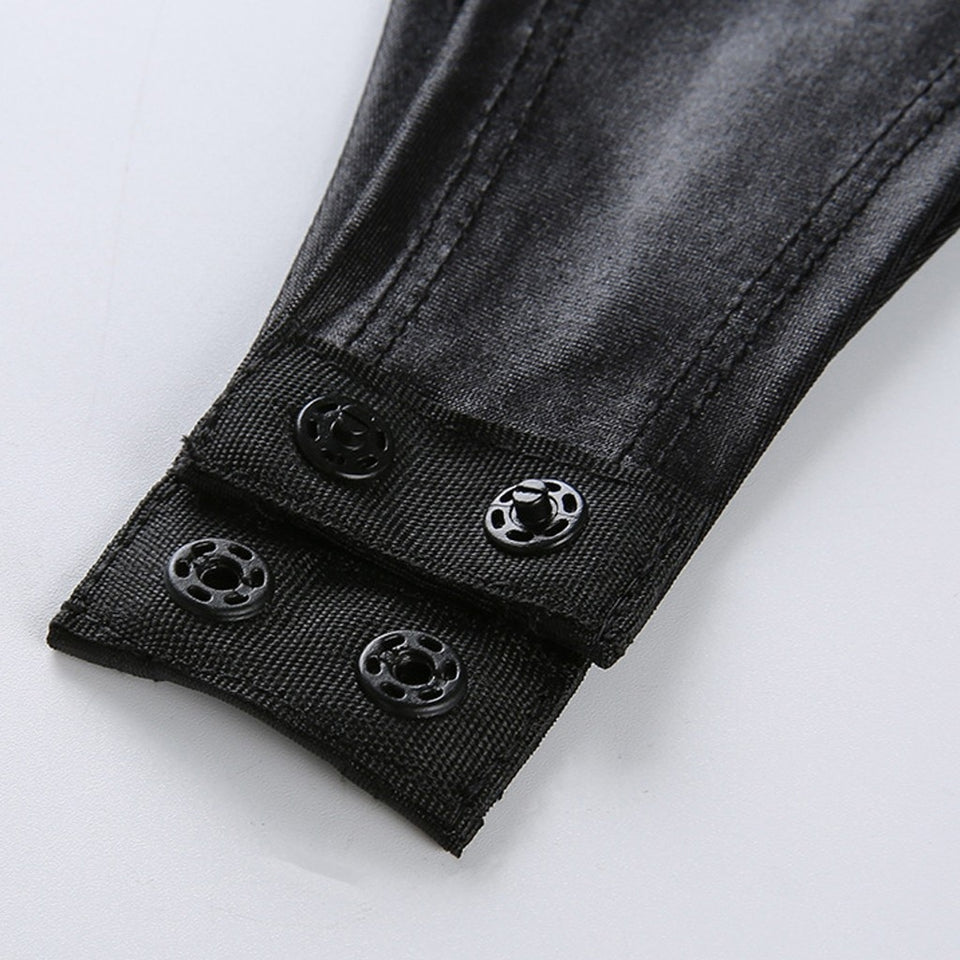 Patent Backless Leather Bodysuit