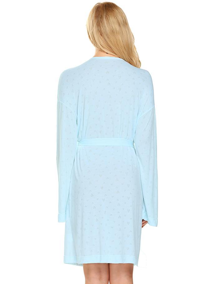 Dressing Gown Long Sleeve Hollow Jacquard Bathrobe