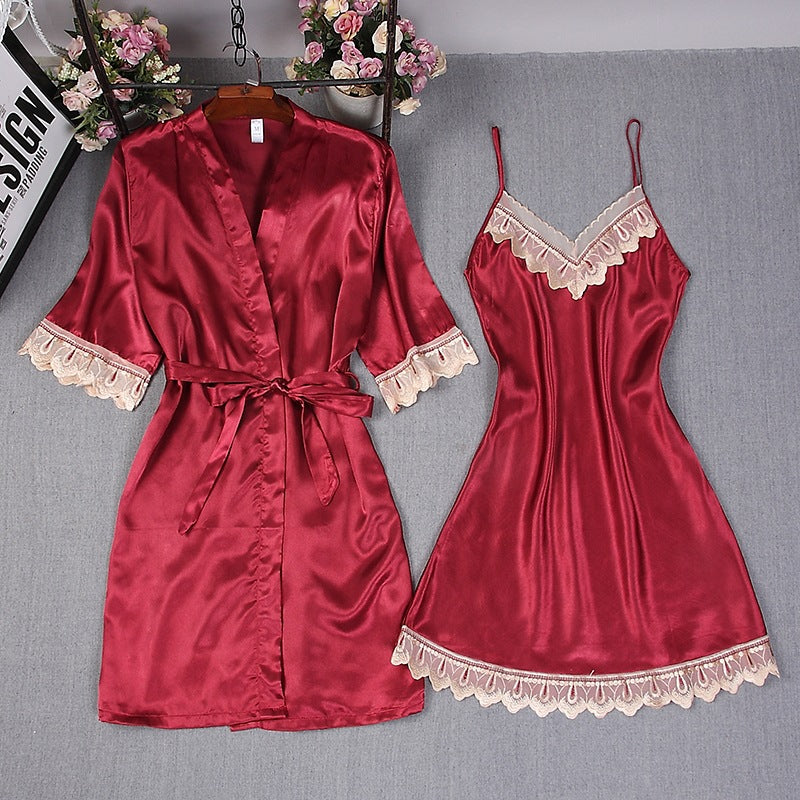Fashion Women's Summer Mini Kimono Robe set