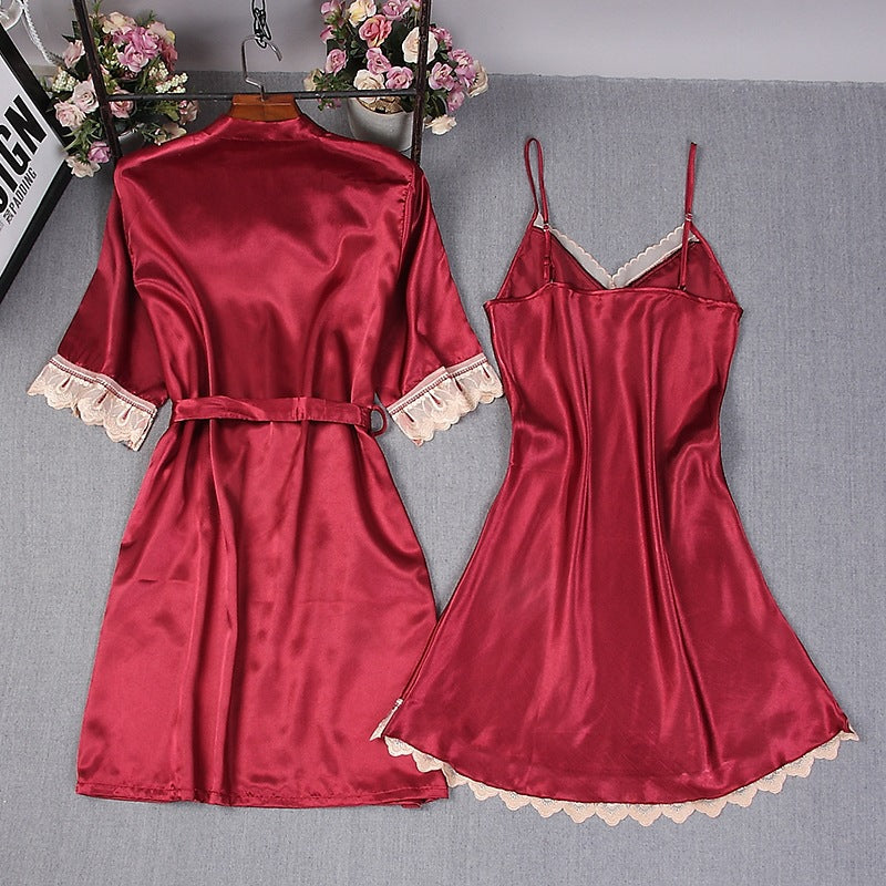 Fashion Women's Summer Mini Kimono Robe set