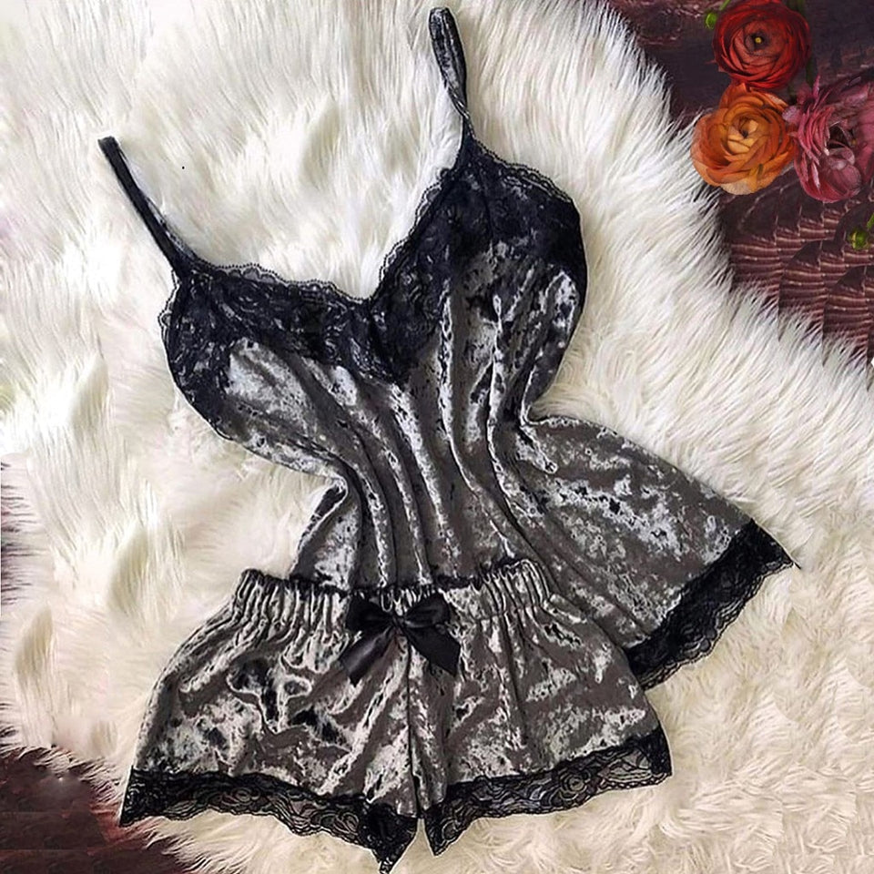 Indulge in Lace and velvet Cami set