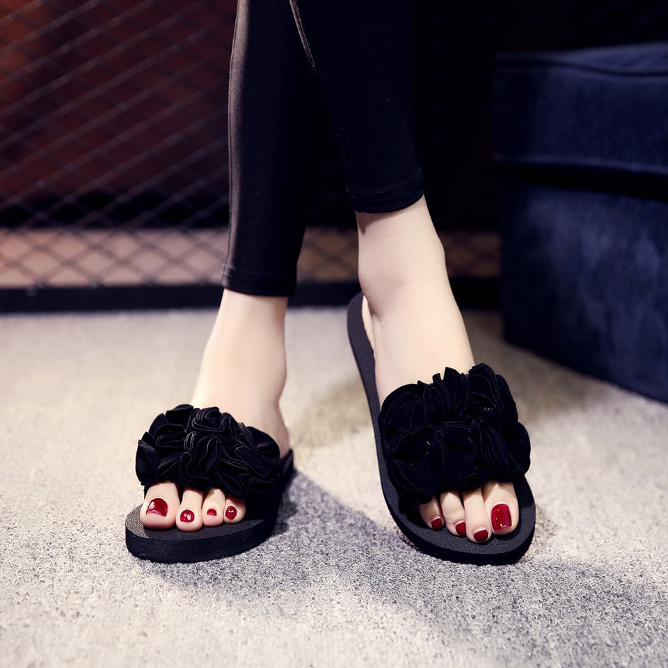 Bohemian Flower Flat Slippers