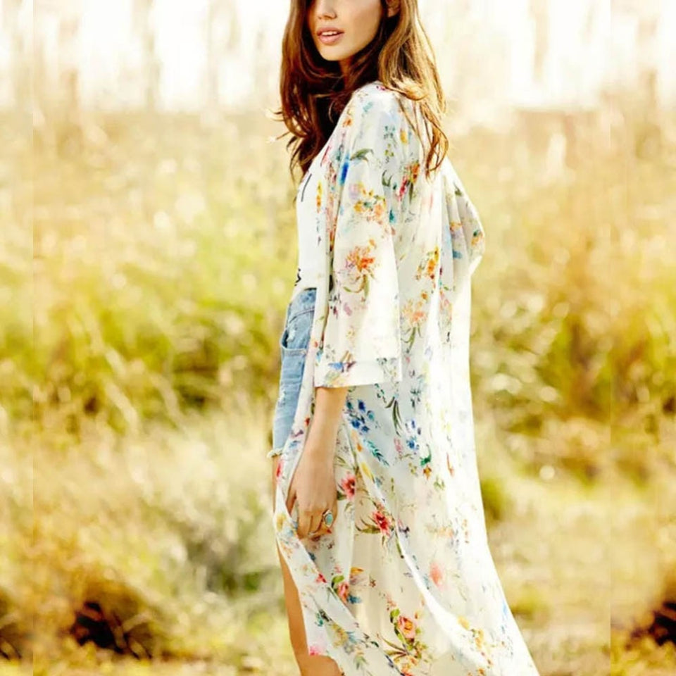 Floral Chiffon Kimono