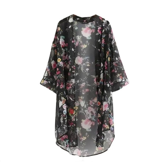 Floral Chiffon Kimono