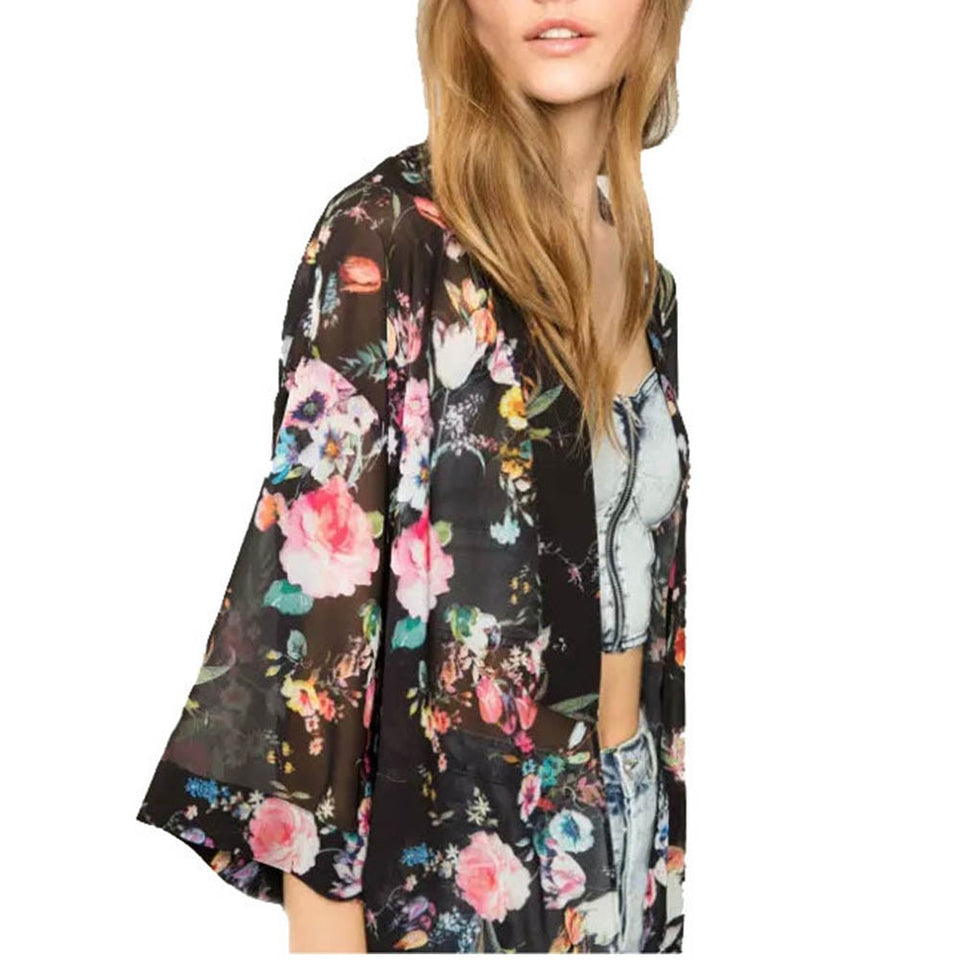 Floral Chiffon Kimono