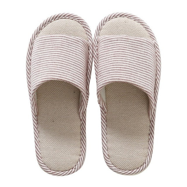 Hemp Floral Linen Slippers