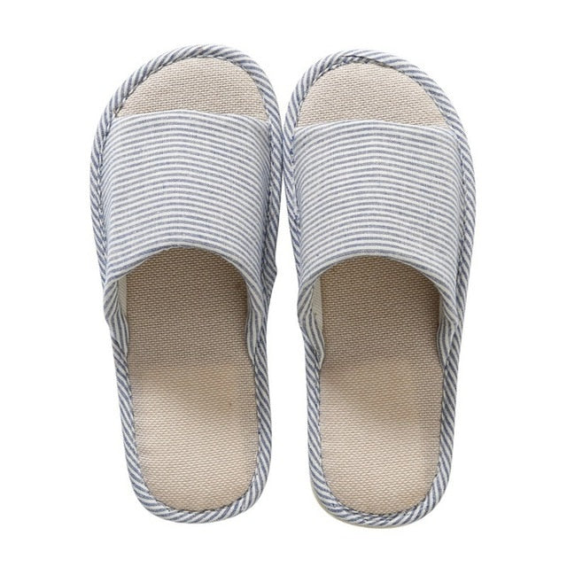 Hemp Floral Linen Slippers