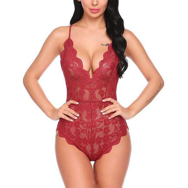 V-neck Lace bodysuit