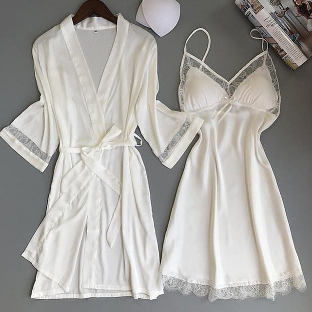 Lace Kimono Robe Set