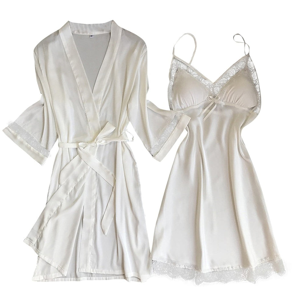 Lace Kimono Robe Set