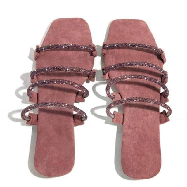 Summer Rhinestone Casual Flat Shoes