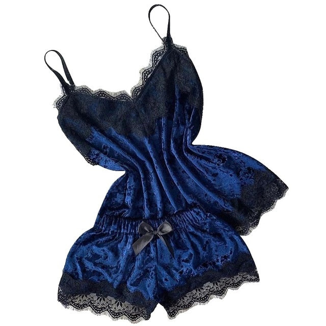Indulge in Lace and velvet Cami set