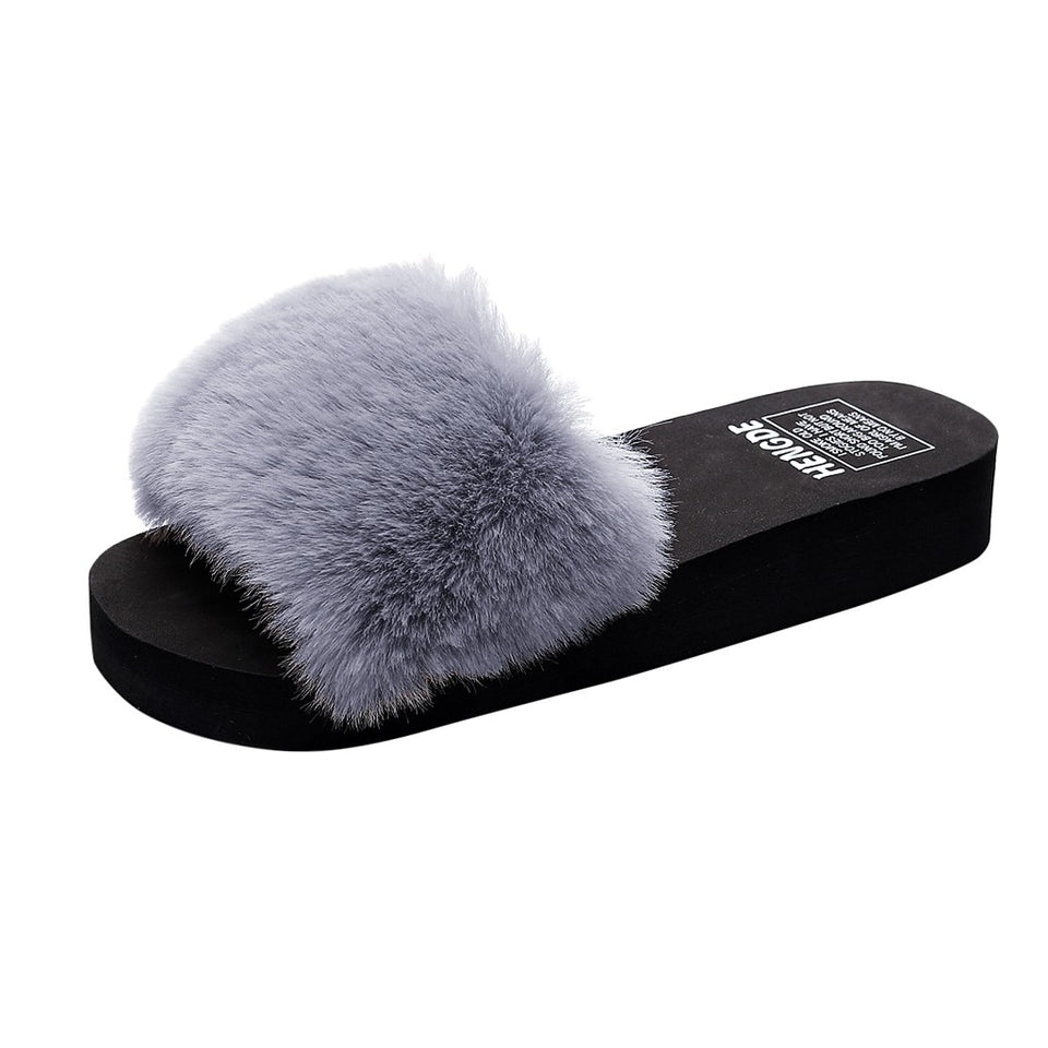 Furry Beach Slippers