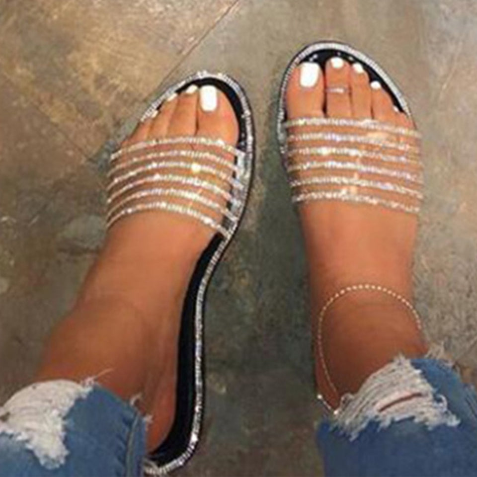 Glitter Rhinestones Women Slippers