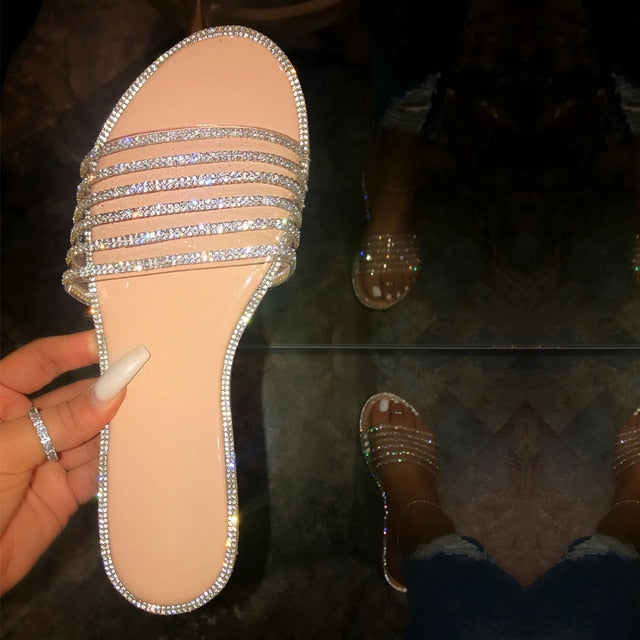 Glitter Rhinestones Women Slippers