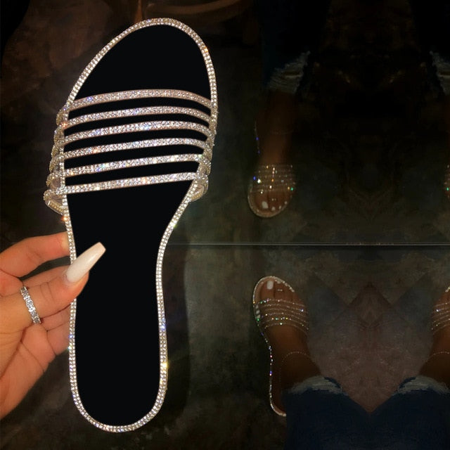 Glitter Rhinestones Women Slippers