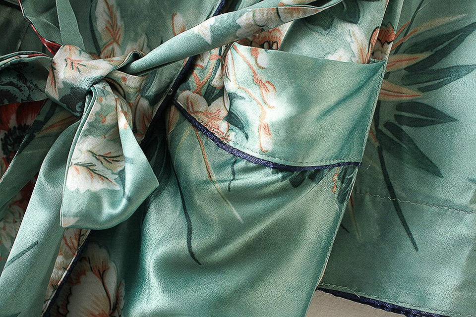 Floral Print Chiffon Kimono