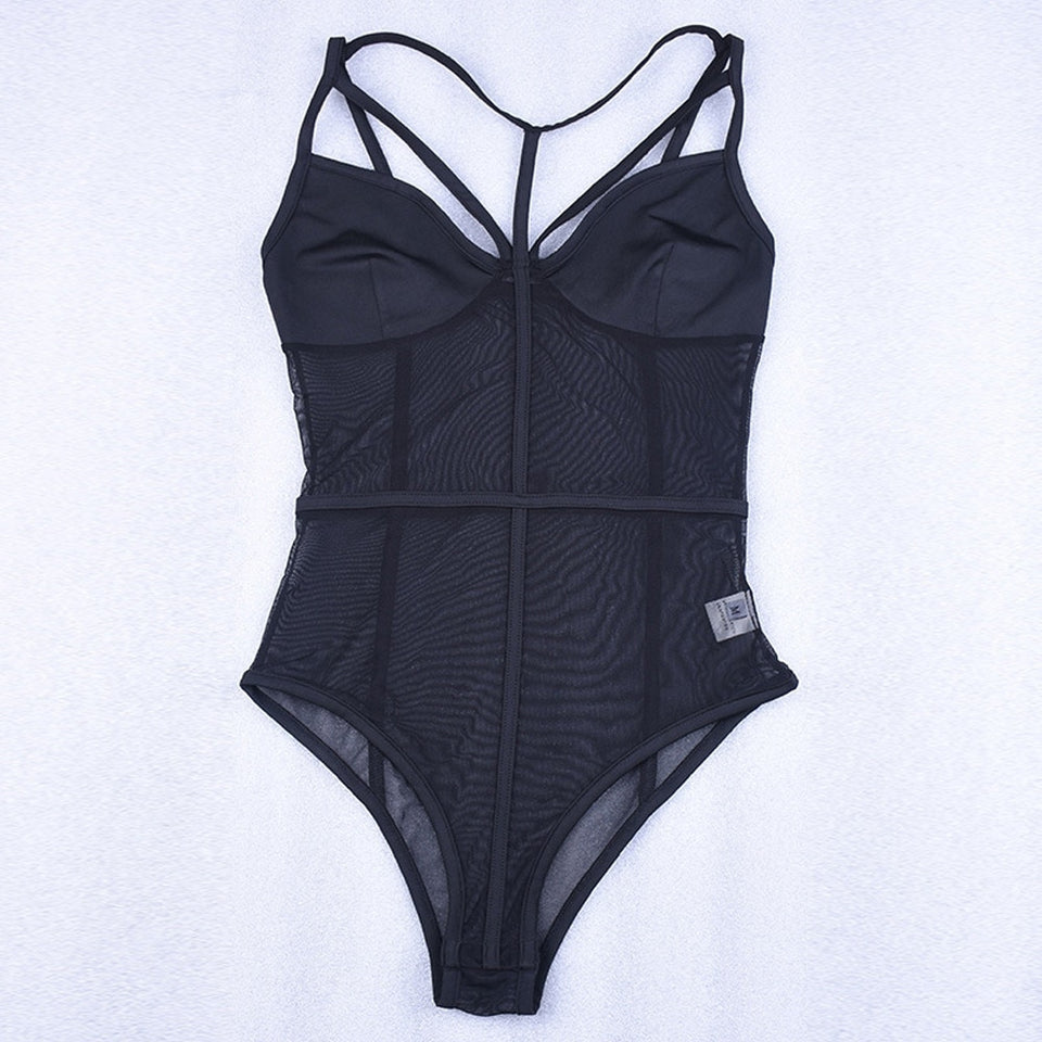 Black Mesh Bodysuit