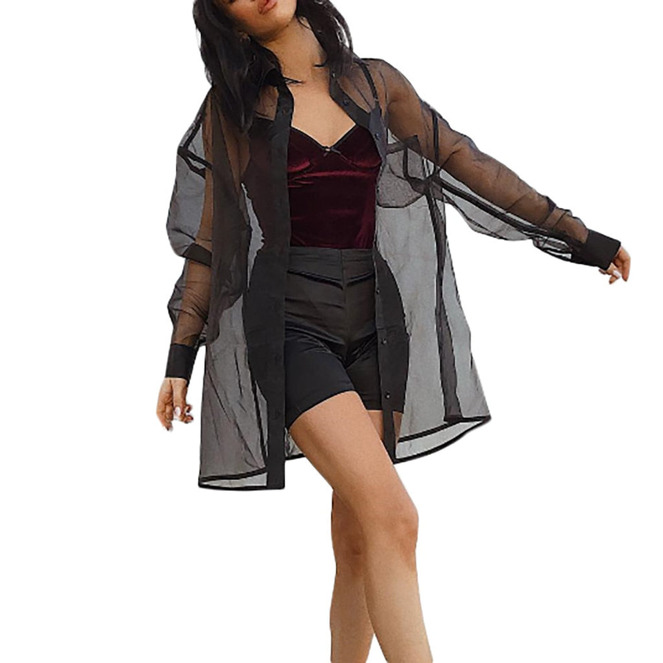 Mesh Transparent Kimono