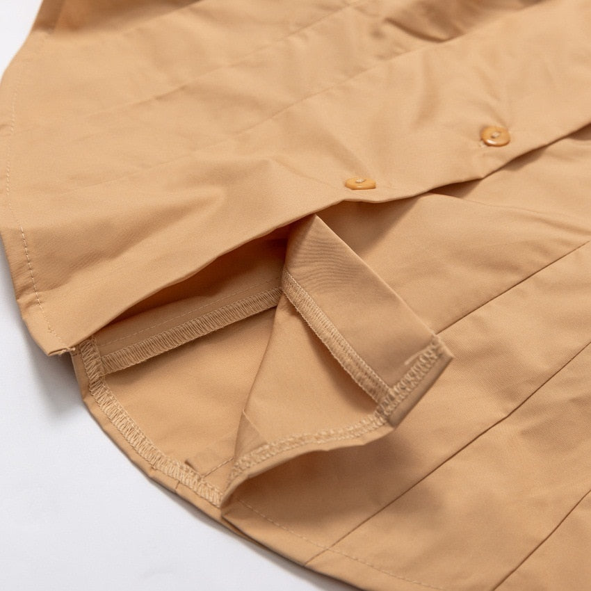 Off Shoulder Lantern Sleeve Khaki Blouse