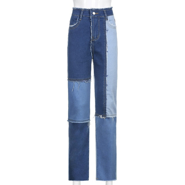 90s Contrast Patchwork Denim