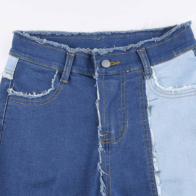 90s Contrast Patchwork Denim