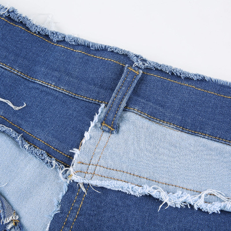 90s Contrast Patchwork Denim