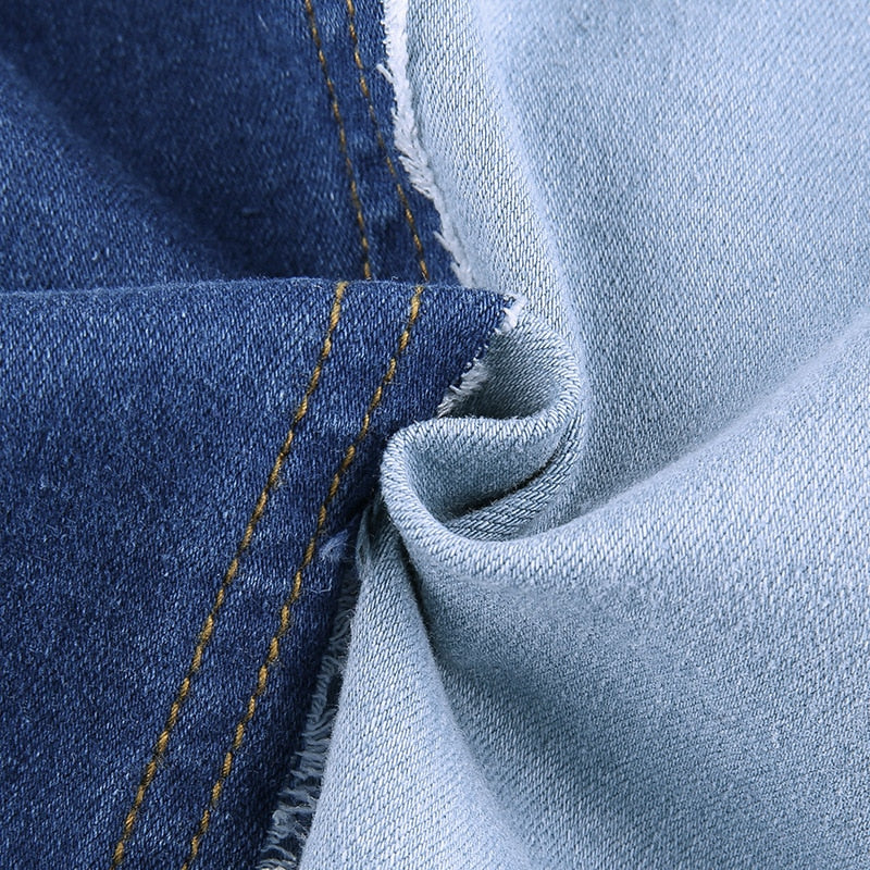 90s Contrast Patchwork Denim