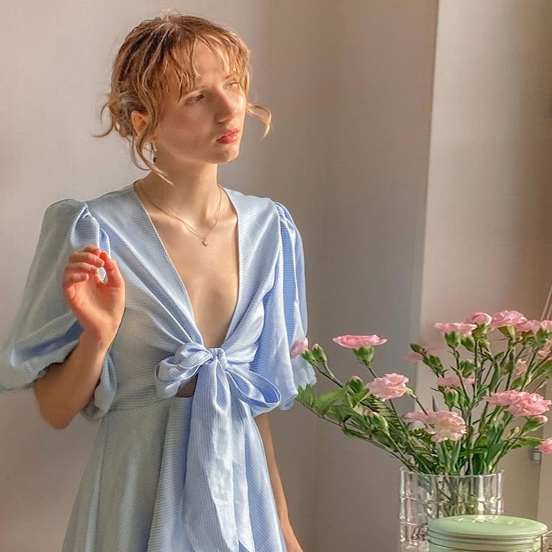 Puff Short Sleeve Mini Summer Dress