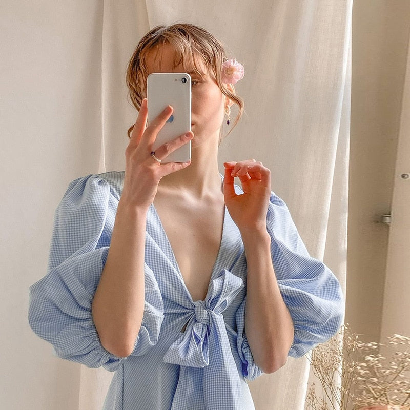 Puff Short Sleeve Mini Summer Dress