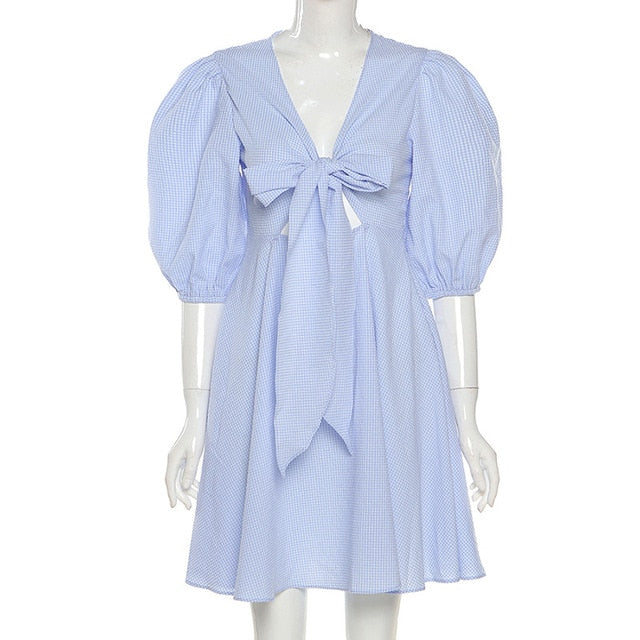 Puff Short Sleeve Mini Summer Dress