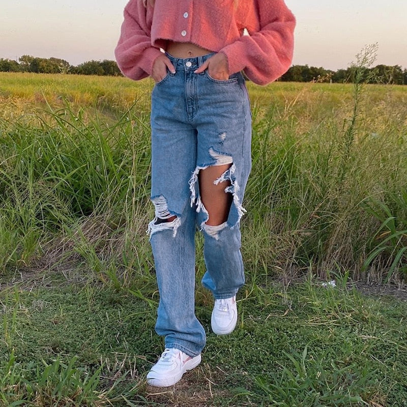 Ripped Baggy High waist Jeans