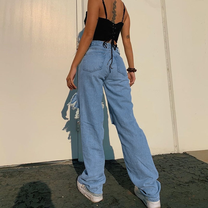 Ripped Baggy High waist Jeans
