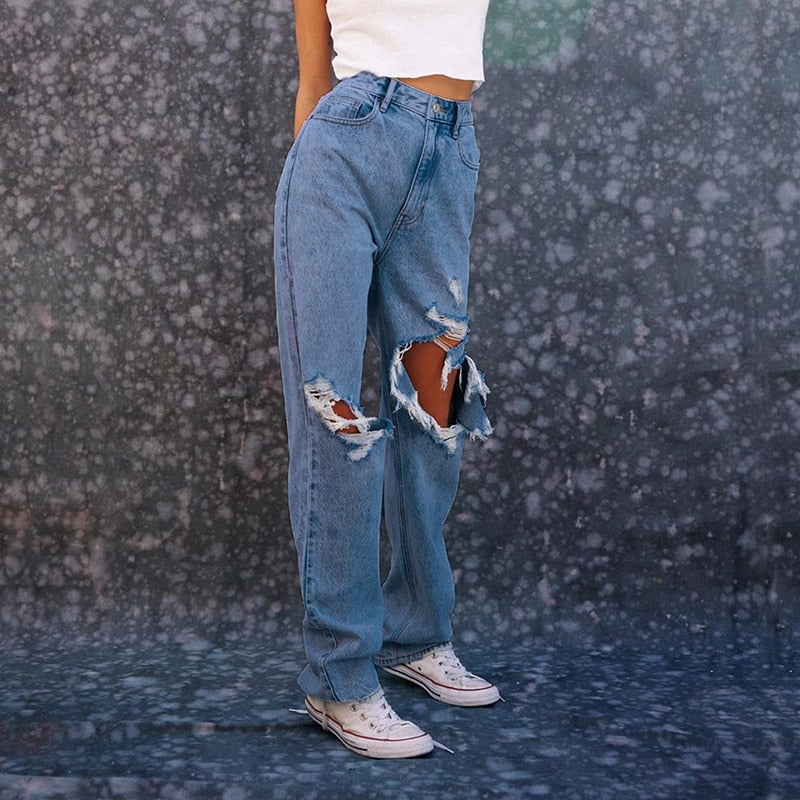 Ripped Baggy High waist Jeans