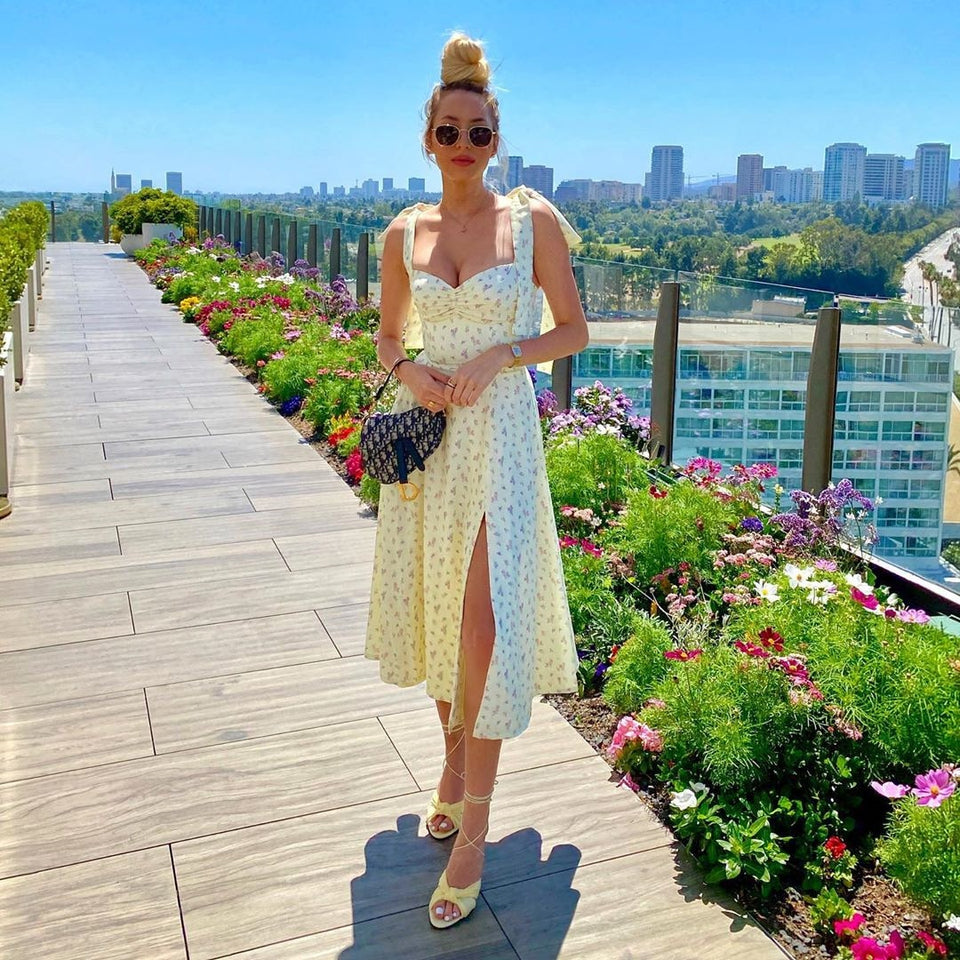 Floral Printed Split Dress