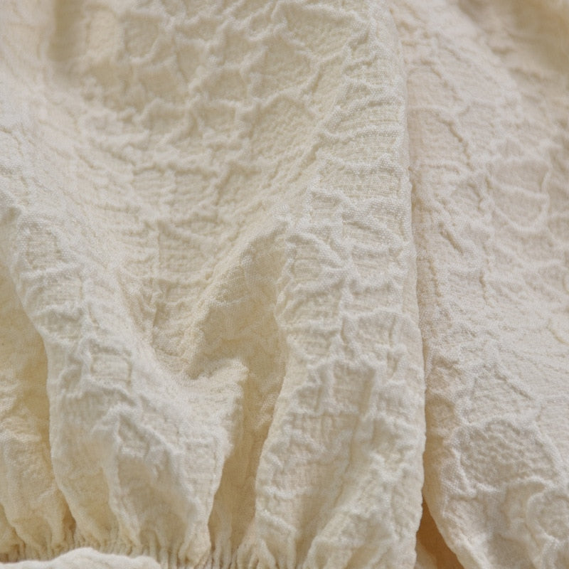 Backless Summer Wave Lantern Sleeve Blouse
