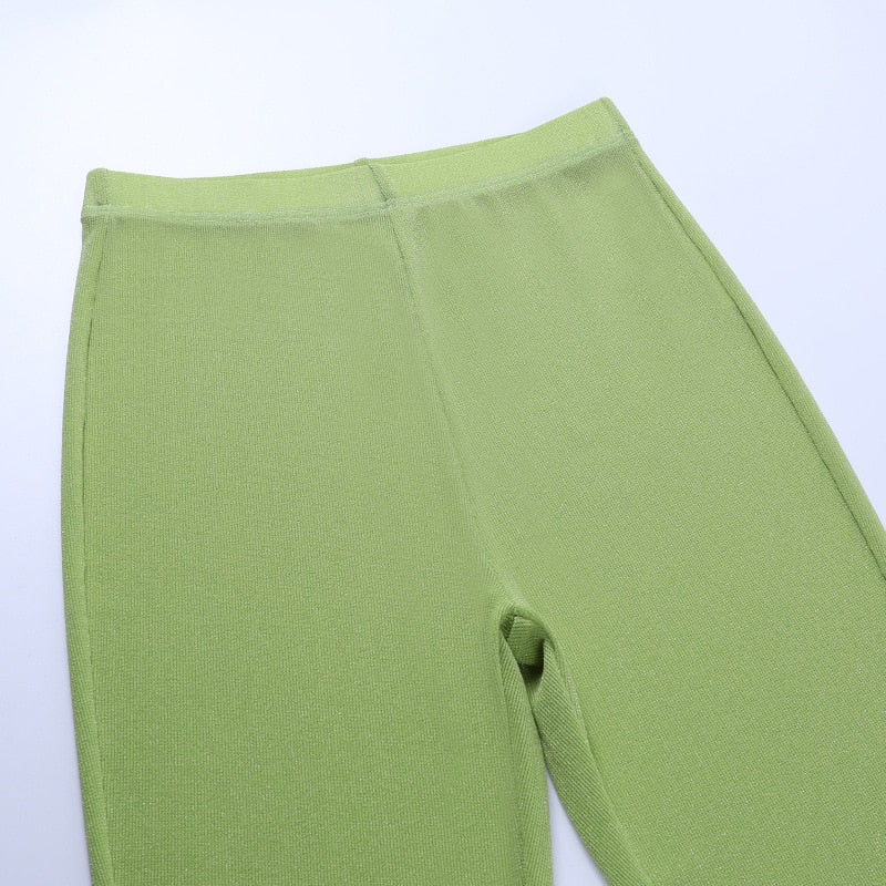Knitted Skinny Bodycon Flare Pants