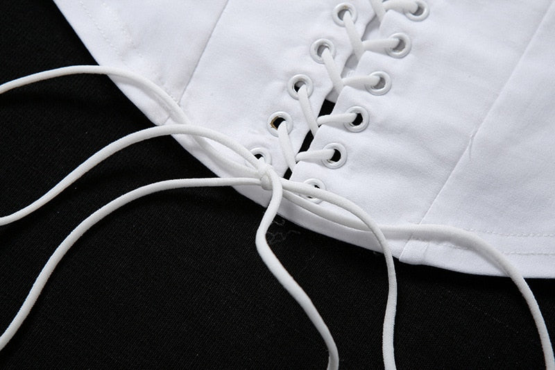 Off Shoulder Lace Up Blouse