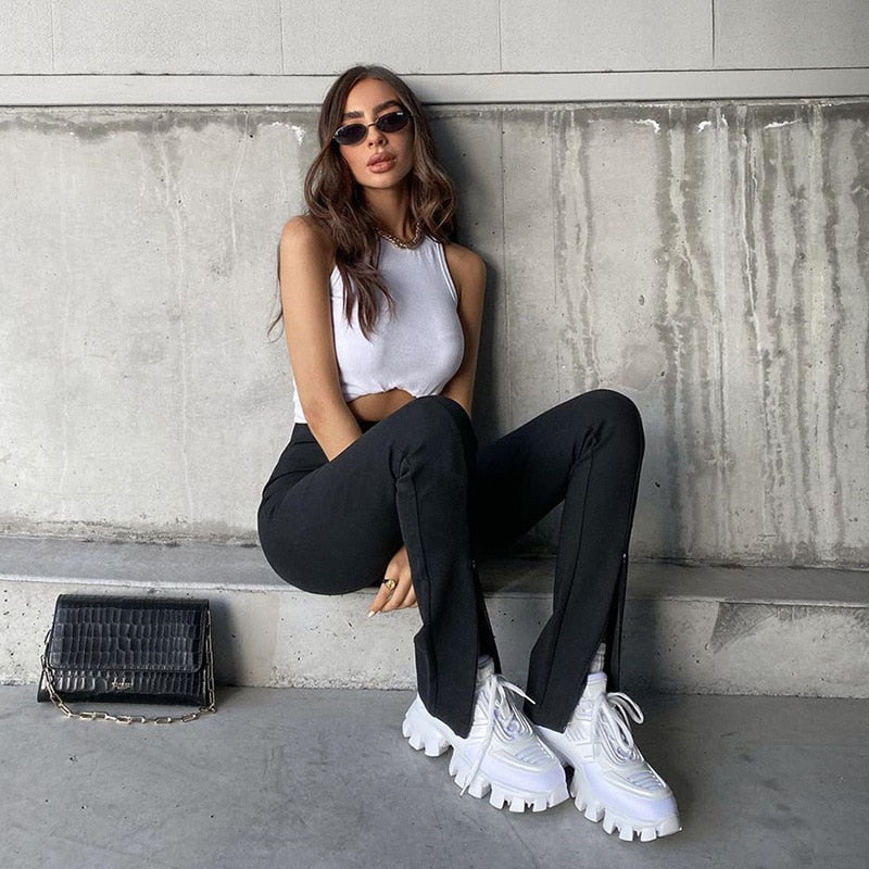 Slim Split Pencil Pants