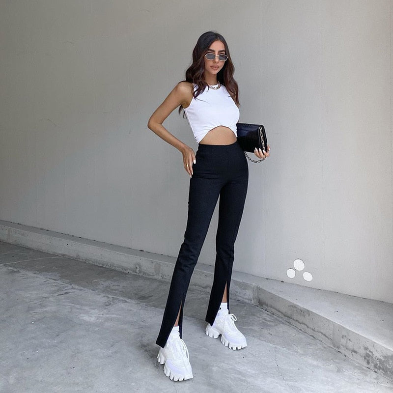 Slim Split Pencil Pants