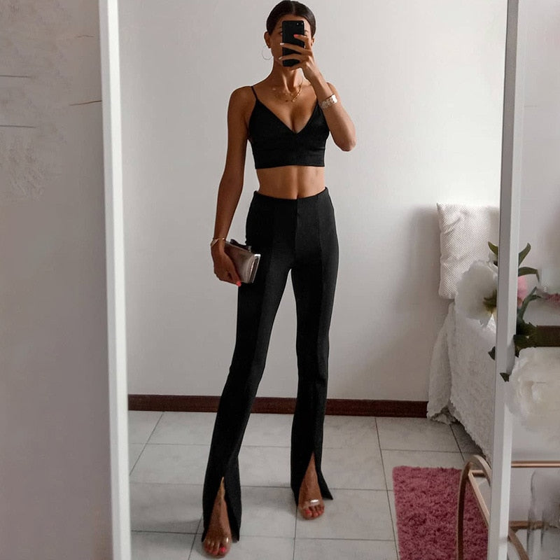 Slim Split Pencil Pants